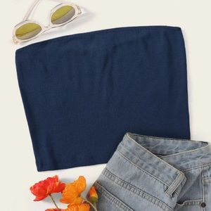 Dark blue Bandeau Top